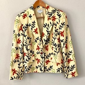 NWOT 100% Silk Embroidered Jacket GORGEOUS